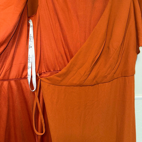 Celebrate DB Studio Burnt Orange Size 4 Women’s Wedding Formal Wrap Dress - Picture 7 of 16